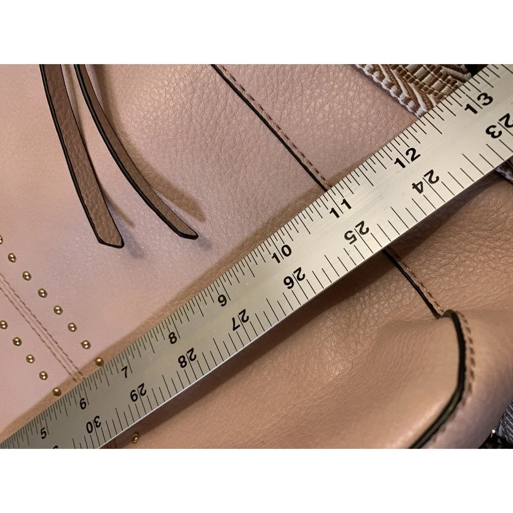 Montana West Studded‎ Hobo Bag Vegan Leather Adjustable Shoulder Tote Lined Pink